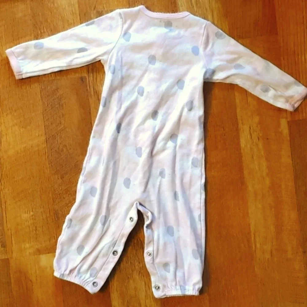 3 Pack Girls Snap Pink‎ Footie Sleep & Plays 9M- Elephant, Chevron, Sheep
